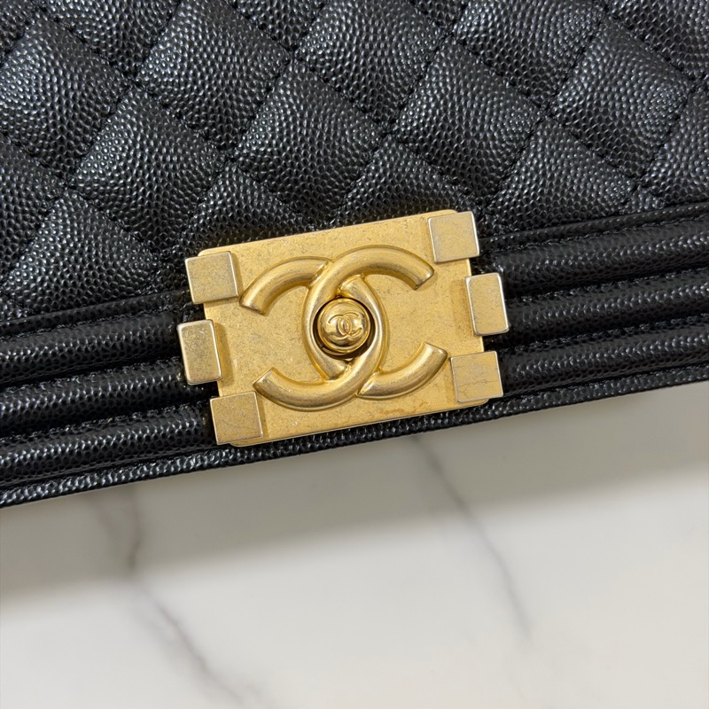 🔥🔥CHANEL Boy25 黑金荔枝皮🔥🔥 晶片 購證&發票-18
