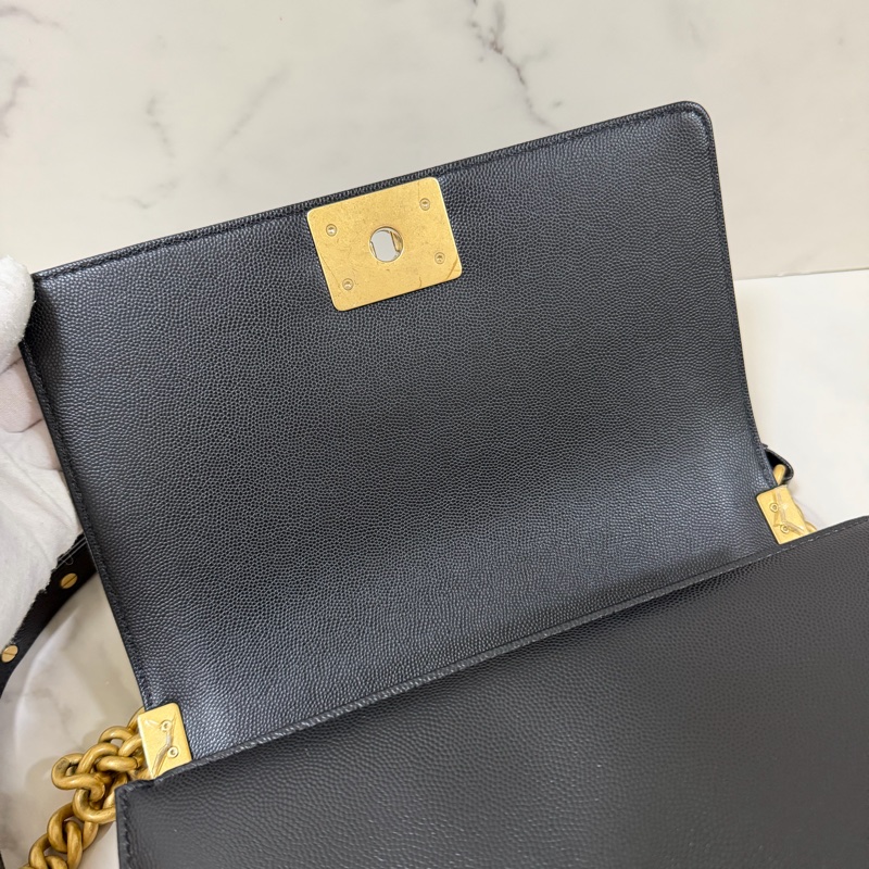 🔥🔥CHANEL Boy25 黑金荔枝皮🔥🔥 晶片 購證&發票-20