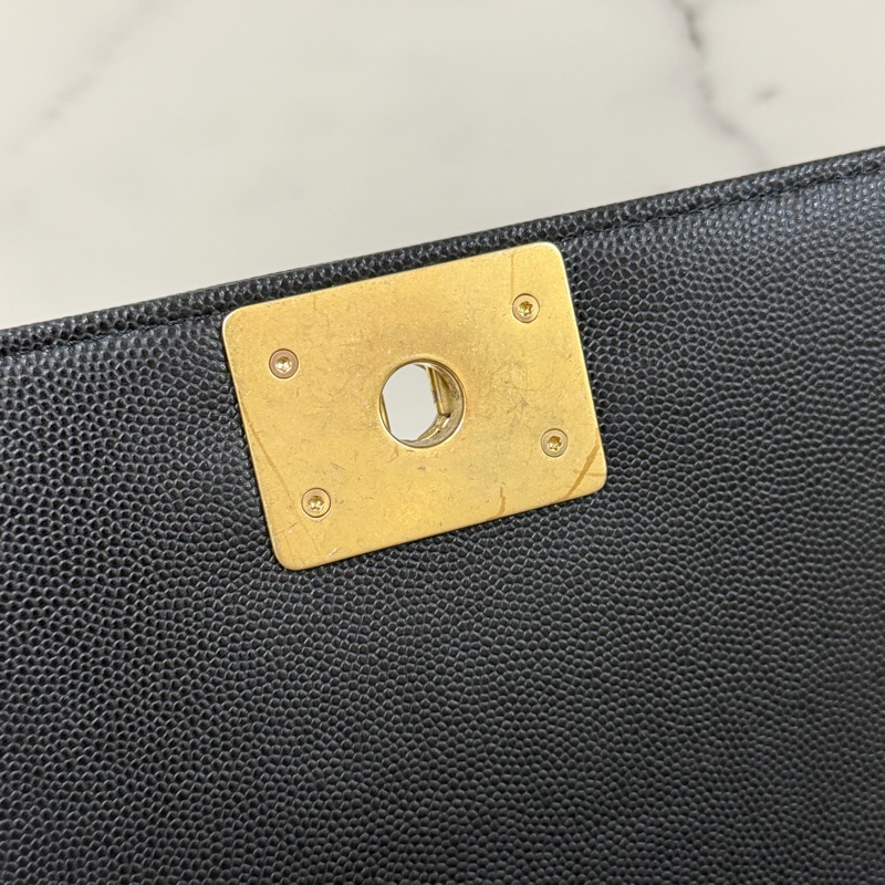 🔥🔥CHANEL Boy25 黑金荔枝皮🔥🔥 晶片 購證&發票-21