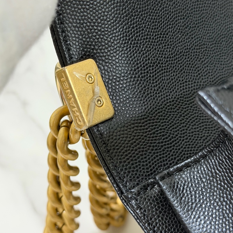 🔥🔥CHANEL Boy25 黑金荔枝皮🔥🔥 晶片 購證&發票-25