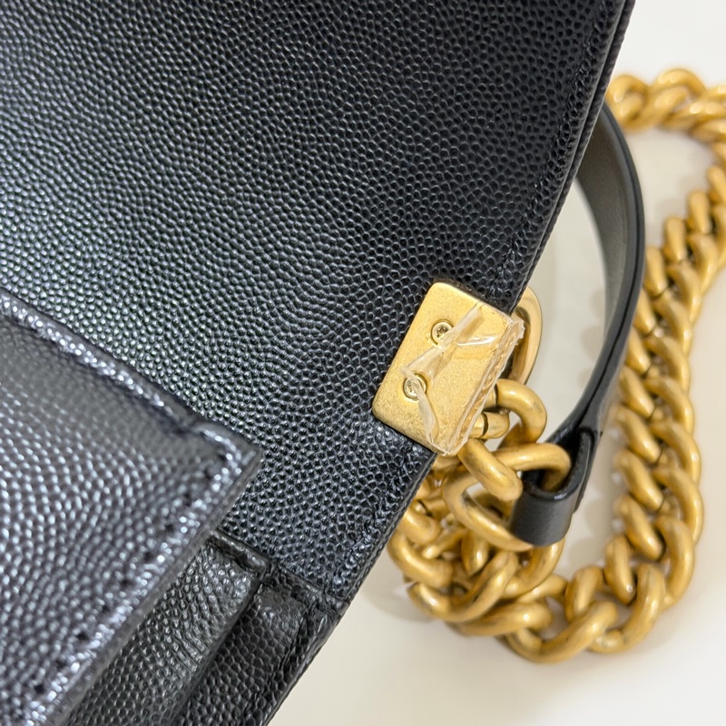 🔥🔥CHANEL Boy25 黑金荔枝皮🔥🔥 晶片 購證&發票-26