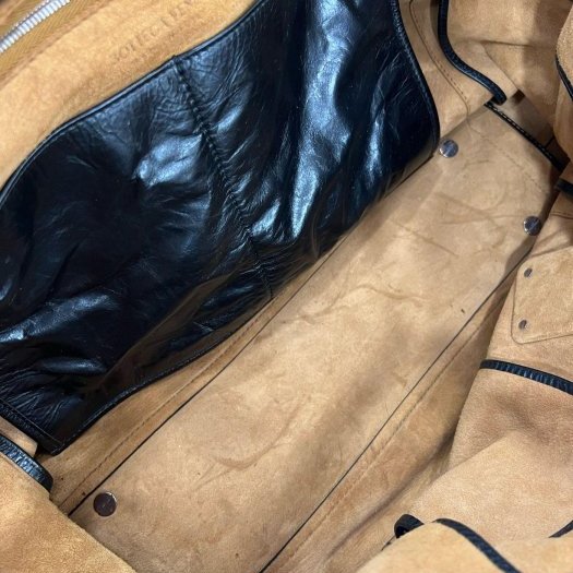 東區正精品㊣Bottega Veneta BV 691680 黑色全皮大格編織手提包肩背包大款 RZ4435-1