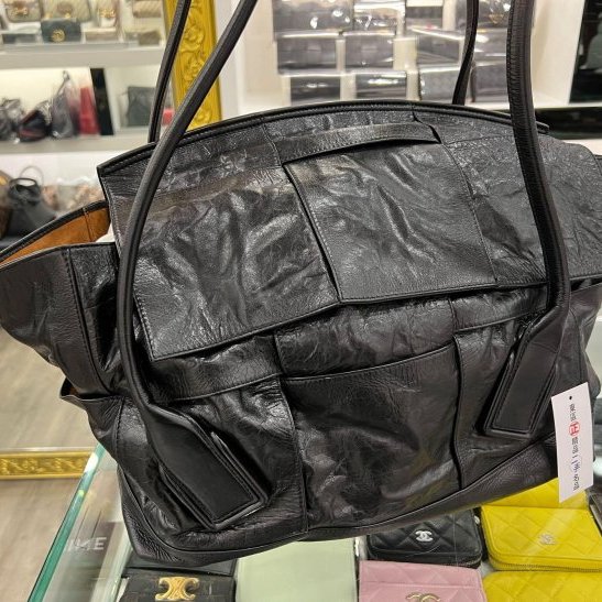 東區正精品㊣Bottega Veneta BV 691680 黑色全皮大格編織手提包肩背包大款 RZ4435-6