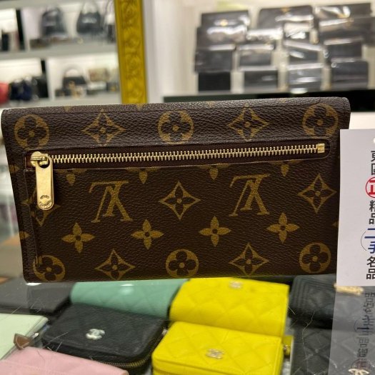 東區正精品㊣LOUIS VUITTON LV M60123 字紋曼哈頓三折釦子長夾 RA1697-9