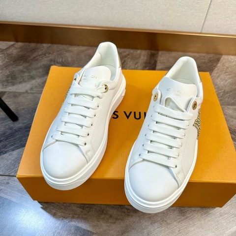 全新 LV 路易威登 新款Time out 水鑽大logo 小白鞋 35碼