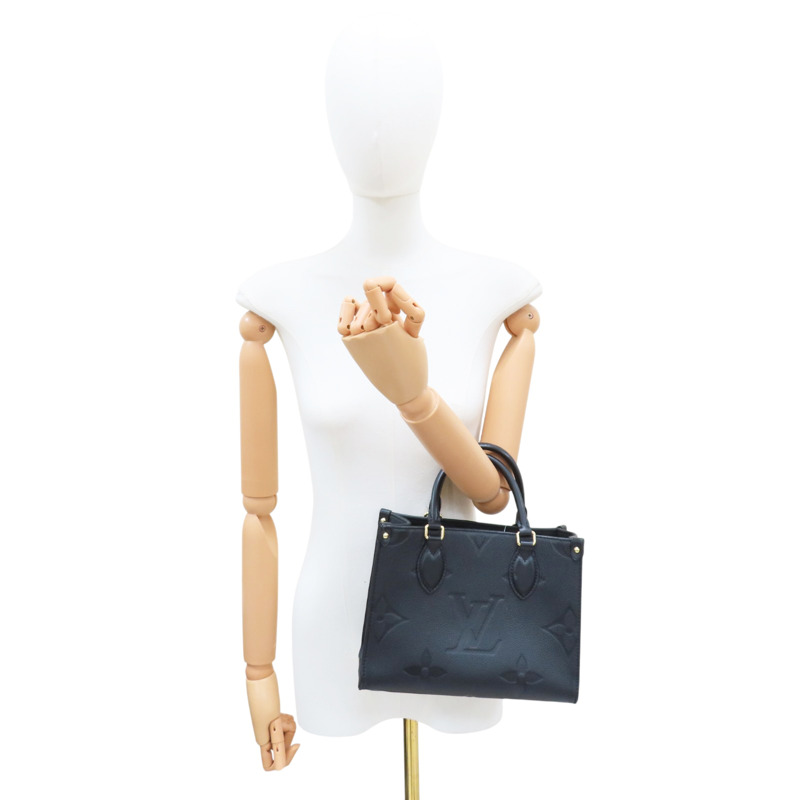 黑色 原花 牛皮 壓紋 Onthego PM 兩用包【LOUIS VUITTON LV 路易威登】 M45653-7