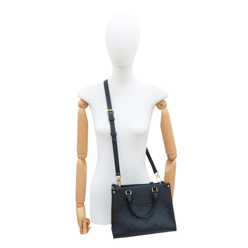 黑色 原花 牛皮 壓紋 Onthego PM 兩用包【LOUIS VUITTON LV 路易威登】 M45653-8