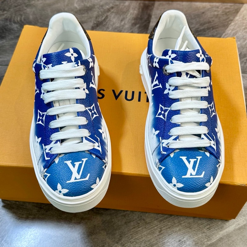 全新 LV 路易威登 Time out 藍色漸變滿logo 36碼-0