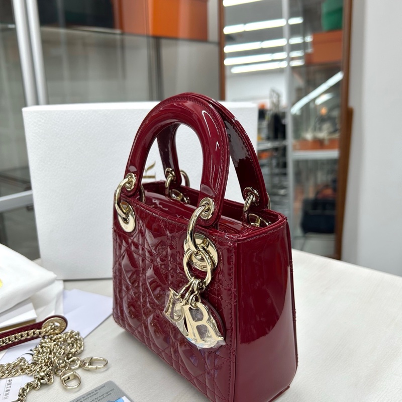 Dior櫻桃紅漆皮三格戴妃-2