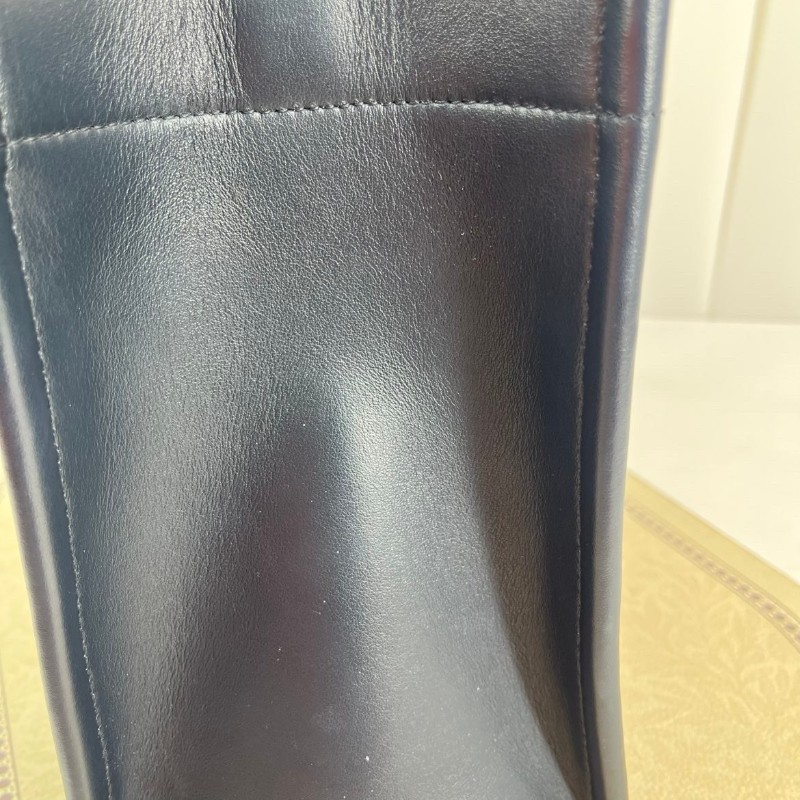 DIOR迪奧  Booktote藍色老花刺繡拼皮托特包手提斜挎包 內裡整潔 容量大 外出日常都適合-9