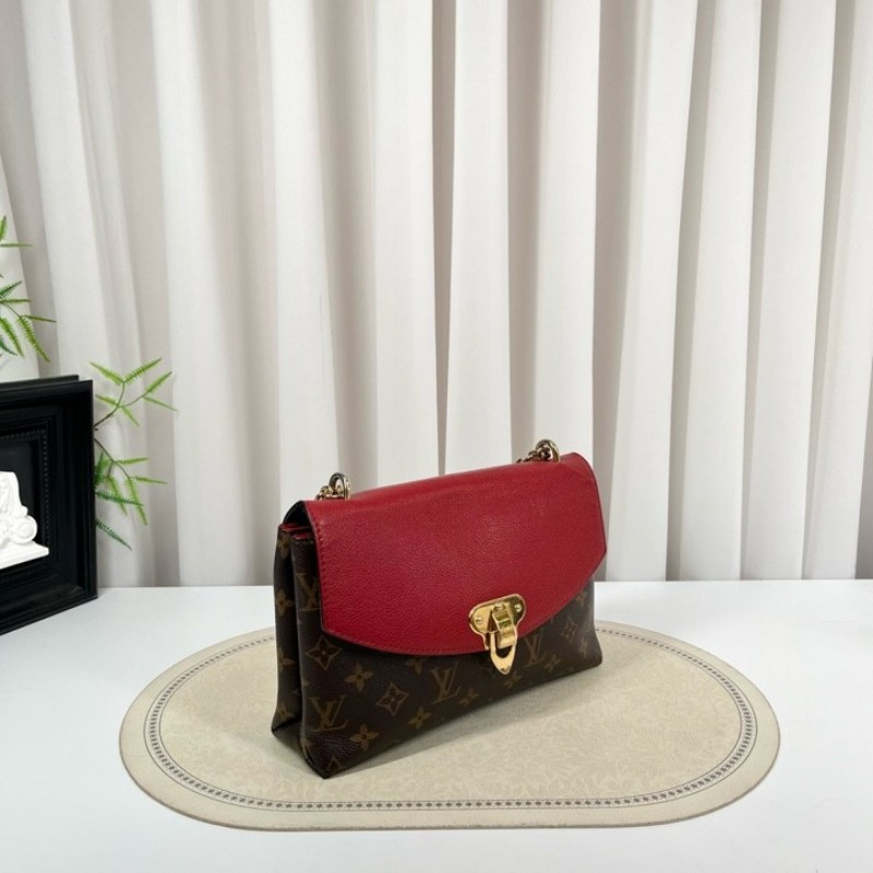 zzz LV路易威登 SAINT PLACIDE 傳奇鏈條包 紅拼老花 紅色內裡 容量剛好 適合日常使用-2