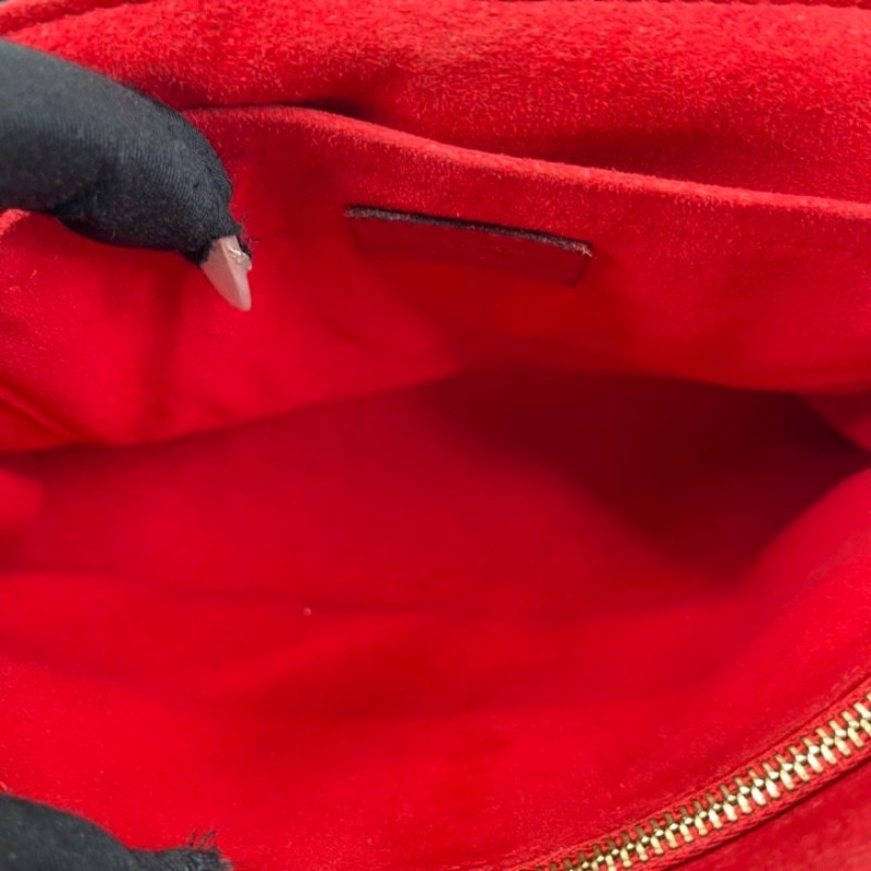 zzz LV路易威登 SAINT PLACIDE 傳奇鏈條包 紅拼老花 紅色內裡 容量剛好 適合日常使用-15