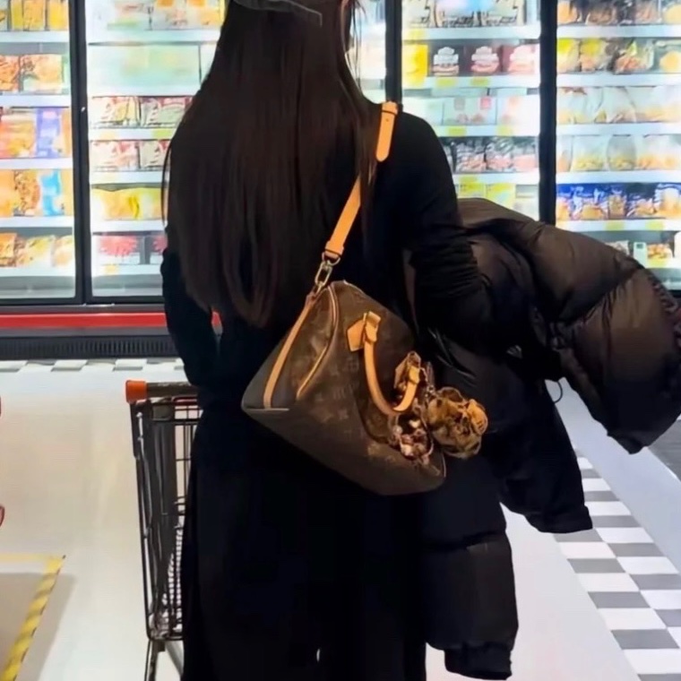 LV speedy25老花波士頓包枕頭包-1