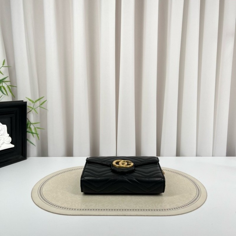 zzz Gucci古馳 marmont馬蒙woc黑金鏈條包 內裡有隔層 卡位多 容量合適 大小正好 高級有質感-4