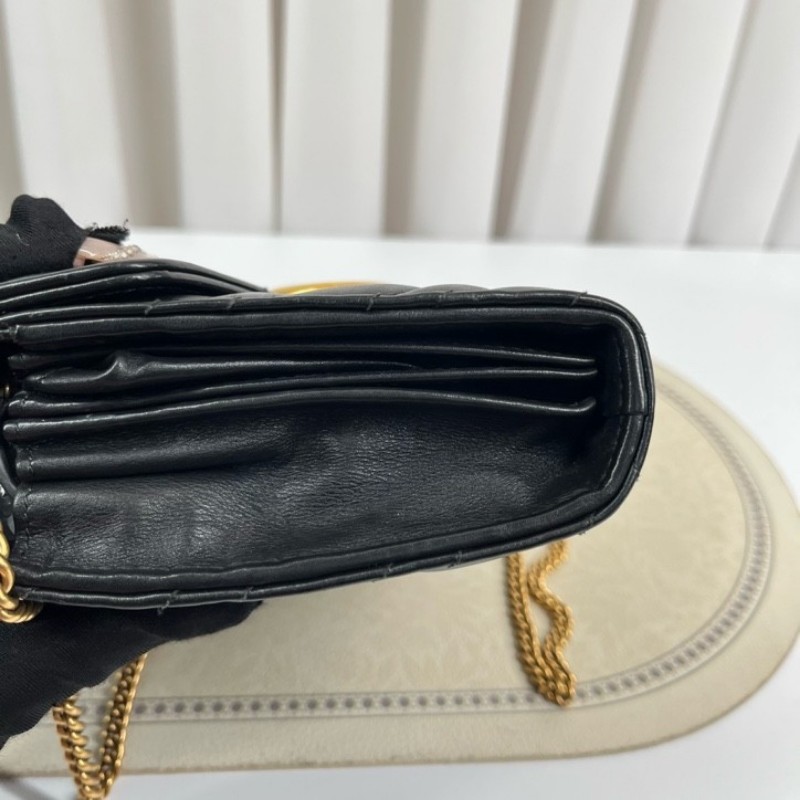 zzz Gucci古馳 marmont馬蒙woc黑金鏈條包 內裡有隔層 卡位多 容量合適 大小正好 高級有質感-15