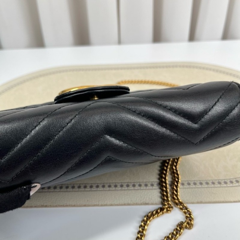 zzz Gucci古馳 marmont馬蒙woc黑金鏈條包 內裡有隔層 卡位多 容量合適 大小正好 高級有質感-22