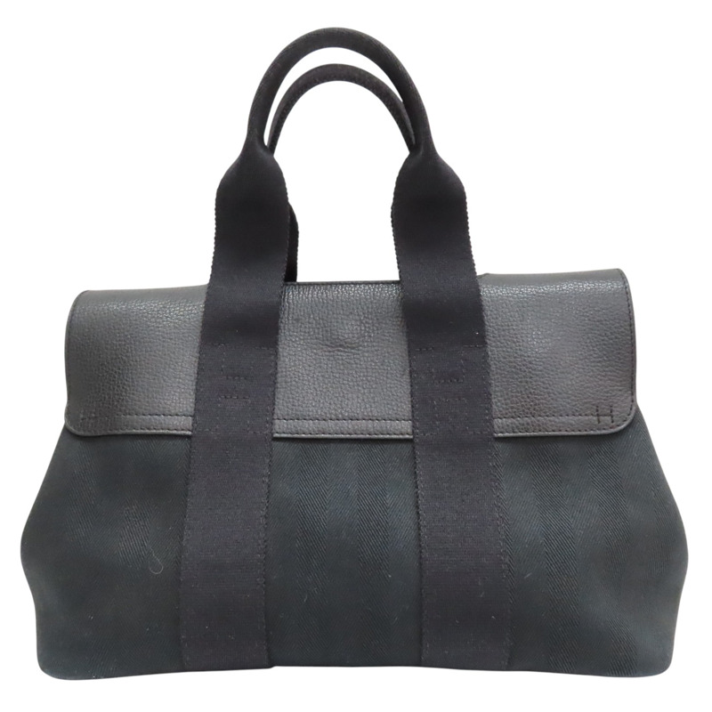 黑色 帆布 Valparaiso PM 手提包 口J刻【HERMES 愛馬仕】-1