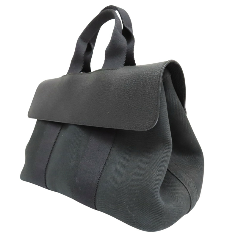 黑色 帆布 Valparaiso PM 手提包 口J刻【HERMES 愛馬仕】-2