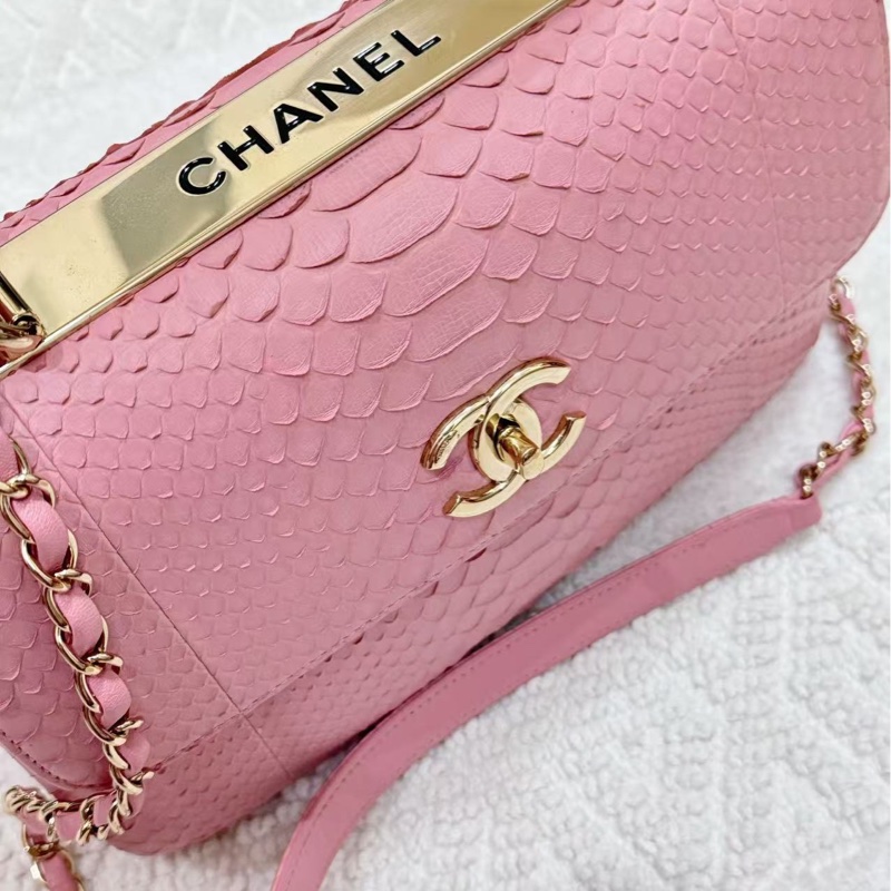 Chanel粉金蛇皮 Trendy CC-6