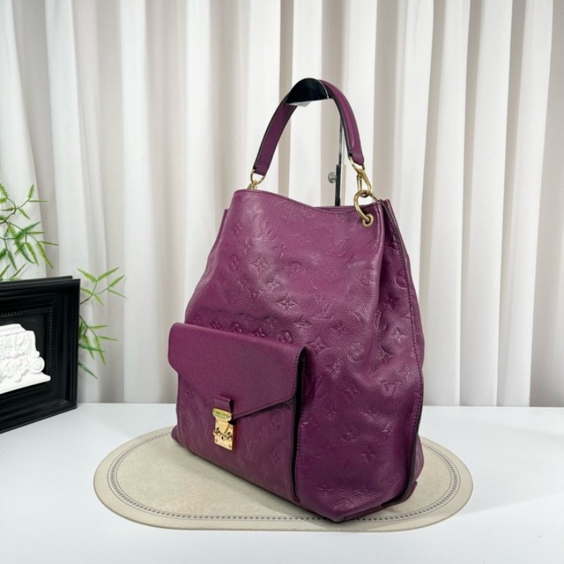 LV路易威登 metis hobo紫色全皮壓紋泫雅同款托特包手提包單肩斜挎包 容量超級大 日常背超級吸睛-2