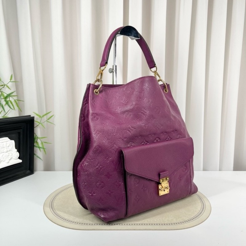 LV路易威登 metis hobo紫色全皮壓紋泫雅同款托特包手提包單肩斜挎包 容量超級大 日常背超級吸睛-3