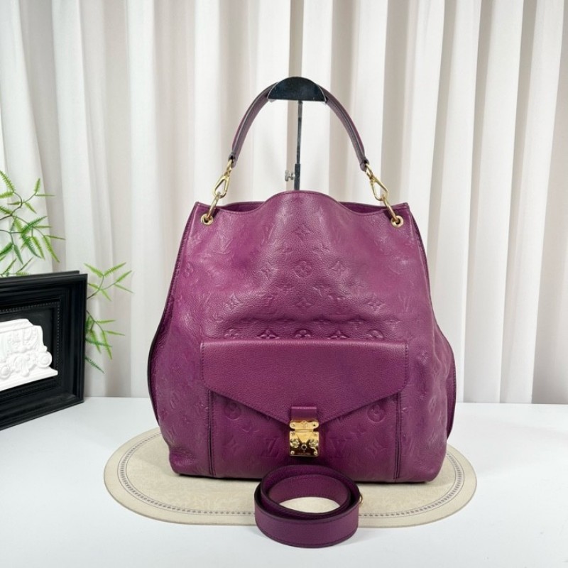 LV路易威登 metis hobo紫色全皮壓紋泫雅同款托特包手提包單肩斜挎包 容量超級大 日常背超級吸睛-5