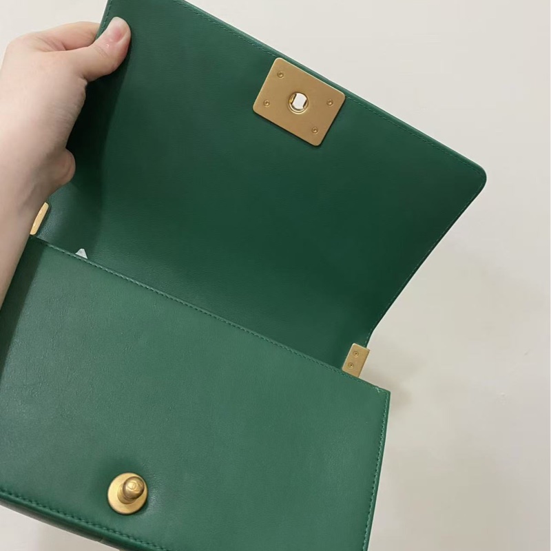 Chanel綠金蛇皮Leboy中號-4