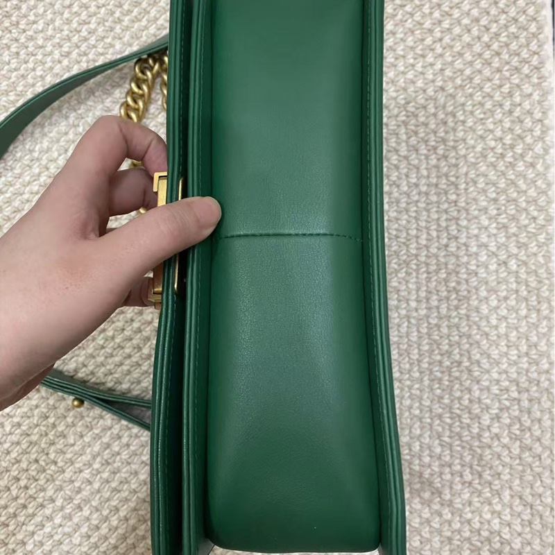 Chanel綠金蛇皮Leboy中號-6