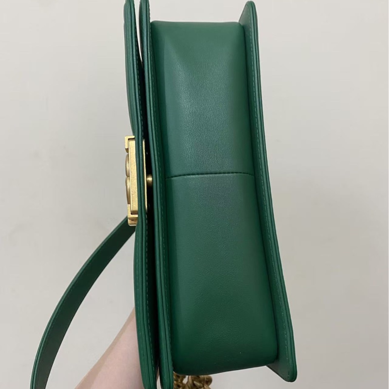 Chanel綠金蛇皮Leboy中號-8