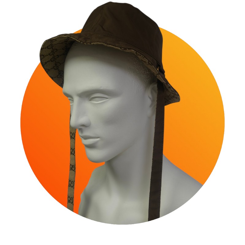 【🐴馬上下單最優惠】🧧限時降價至2/11(原$14800)【9成新】㊣✨Gucci✨古馳(附盒/防塵袋)gg 帆布 雙面 雙條帶 漁夫帽 帽子 遮陽帽/二手精品/配件🌳二手樹屋🌳-1