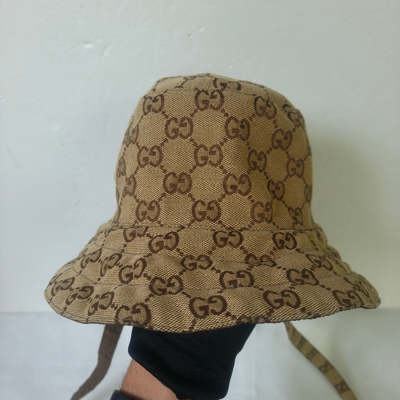 【🐴馬上下單最優惠】🧧限時降價至2/11(原$14800)【9成新】㊣✨Gucci✨古馳(附盒/防塵袋)gg 帆布 雙面 雙條帶 漁夫帽 帽子 遮陽帽/二手精品/配件🌳二手樹屋🌳-3