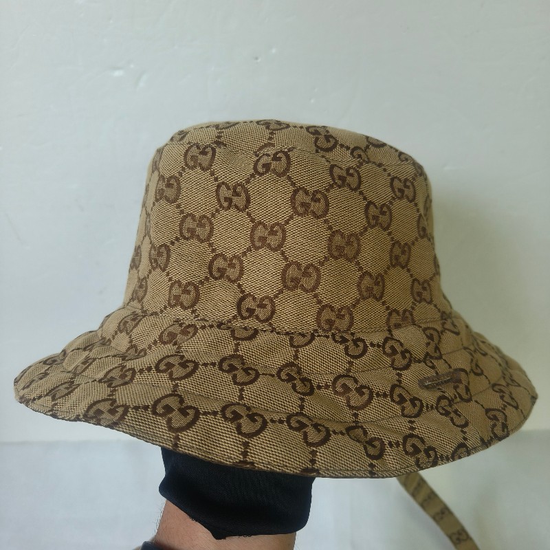 【🐴馬上下單最優惠】🧧限時降價至2/11(原$14800)【9成新】㊣✨Gucci✨古馳(附盒/防塵袋)gg 帆布 雙面 雙條帶 漁夫帽 帽子 遮陽帽/二手精品/配件🌳二手樹屋🌳-4