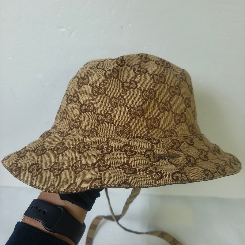 【🐴馬上下單最優惠】🧧限時降價至2/11(原$14800)【9成新】㊣✨Gucci✨古馳(附盒/防塵袋)gg 帆布 雙面 雙條帶 漁夫帽 帽子 遮陽帽/二手精品/配件🌳二手樹屋🌳-6