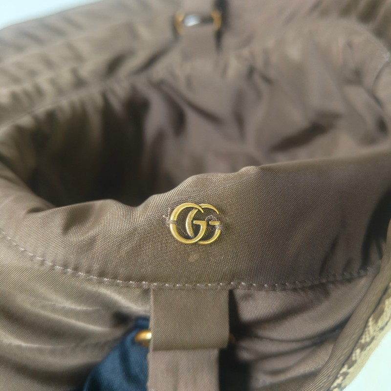【🐴馬上下單最優惠】🧧限時降價至2/11(原$14800)【9成新】㊣✨Gucci✨古馳(附盒/防塵袋)gg 帆布 雙面 雙條帶 漁夫帽 帽子 遮陽帽/二手精品/配件🌳二手樹屋🌳-11