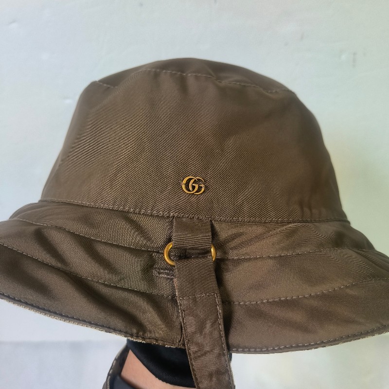 【🐴馬上下單最優惠】🧧限時降價至2/11(原$14800)【9成新】㊣✨Gucci✨古馳(附盒/防塵袋)gg 帆布 雙面 雙條帶 漁夫帽 帽子 遮陽帽/二手精品/配件🌳二手樹屋🌳-19