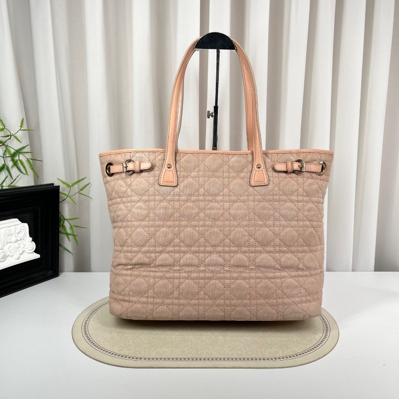 DIOR迪奥 中古粉色戴妃单肩包托特包购物袋 超级粉嫩的一只 包型立挺 容量大 日常出行都适合-1