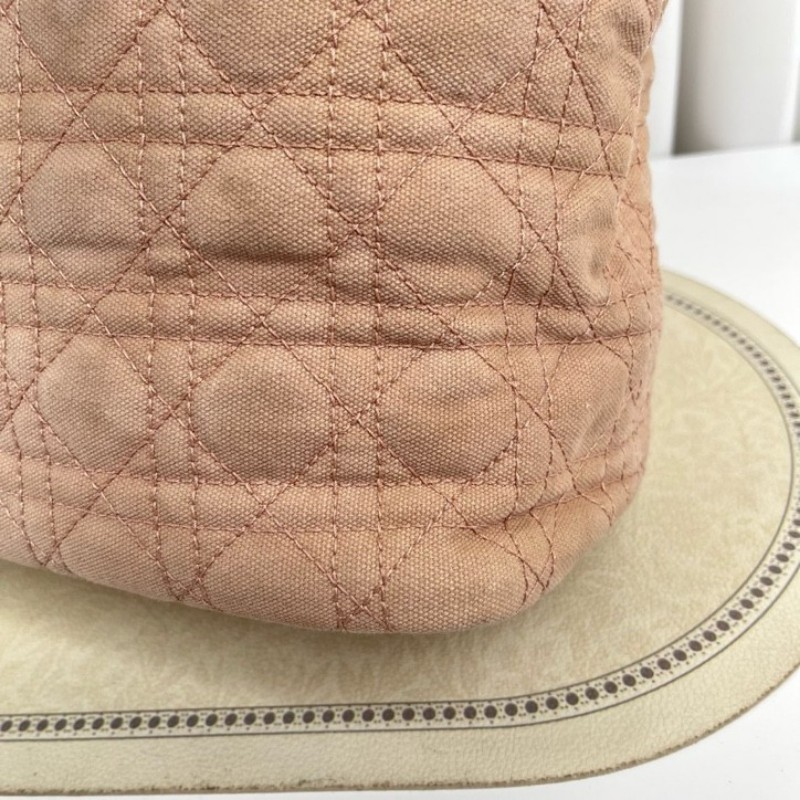 DIOR迪奥 中古粉色戴妃单肩包托特包购物袋 超级粉嫩的一只 包型立挺 容量大 日常出行都适合-12