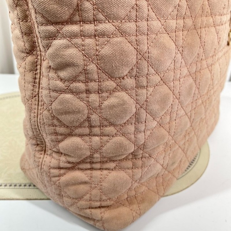 DIOR迪奥 中古粉色戴妃单肩包托特包购物袋 超级粉嫩的一只 包型立挺 容量大 日常出行都适合-15
