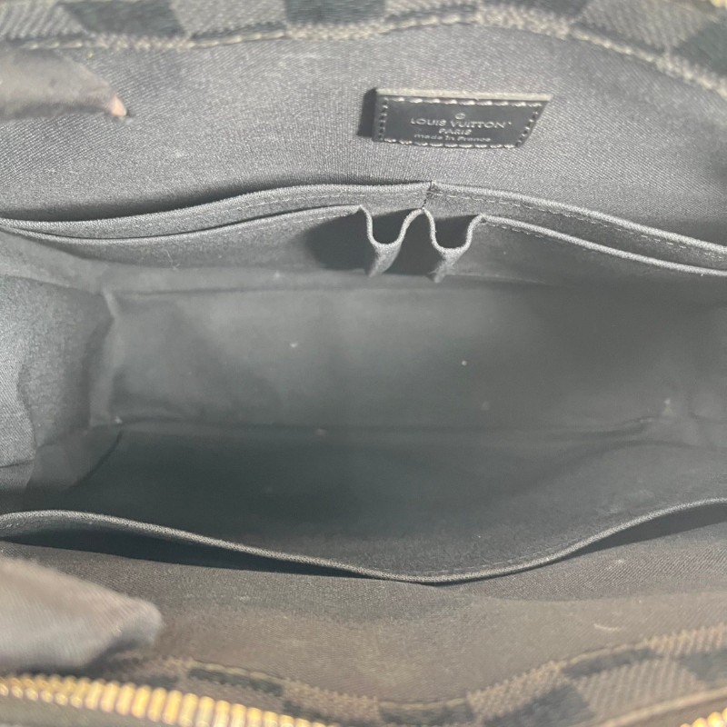 LV路易威登  黑灰棋盤格豎版公文包手提包 容量大 適合短途出差旅行-14