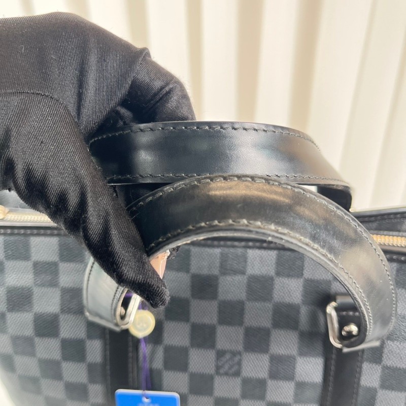 LV路易威登  黑灰棋盤格豎版公文包手提包 容量大 適合短途出差旅行-24