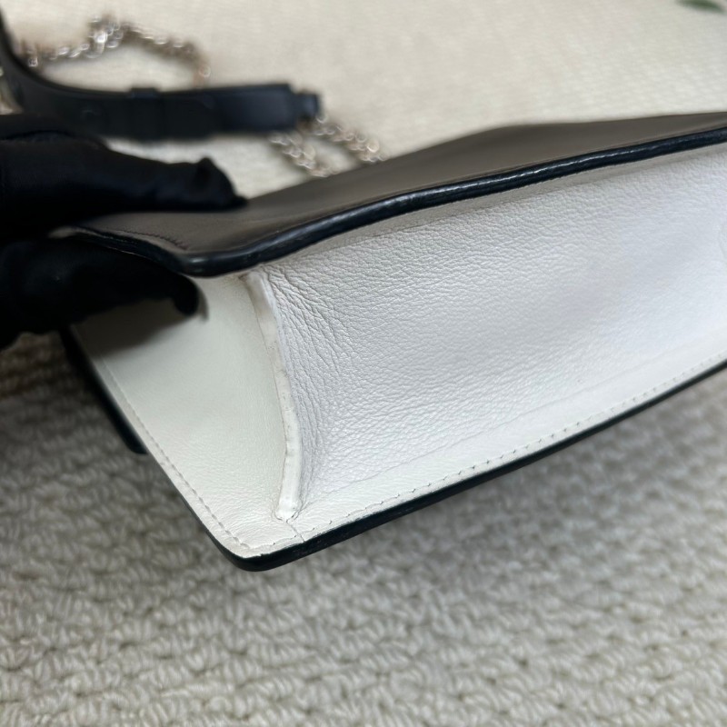 德爾沃黑白拼色鏈條包  可單肩背可斜挎 多種背法 容量日常 優雅與休閒結合-12