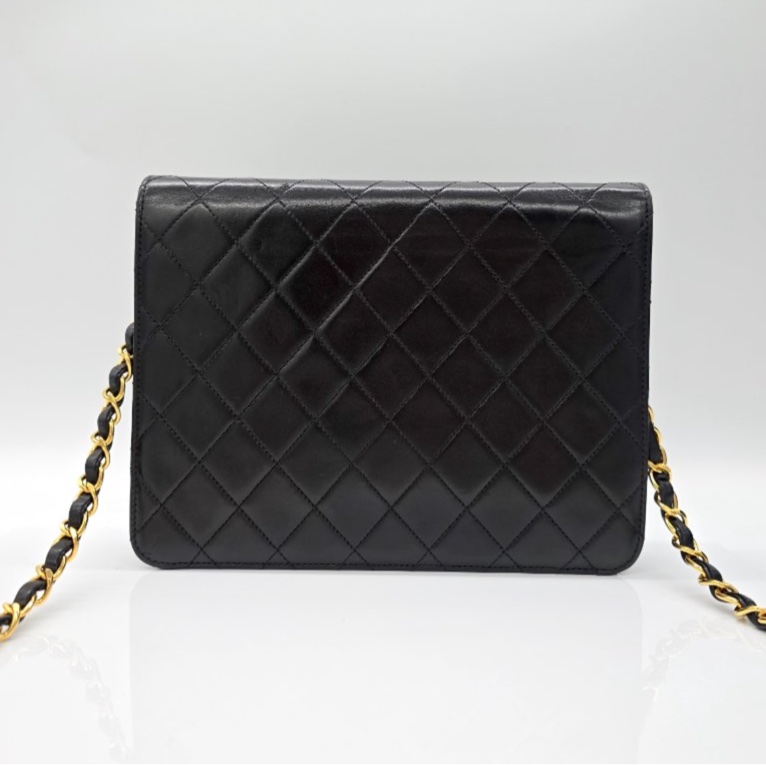 Chanel Vintage Classic Flap CF22 黑色羊皮肩背包-6