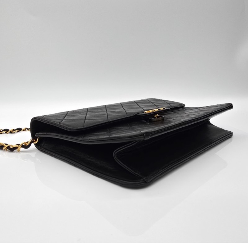 Chanel Vintage Classic Flap CF22 黑色羊皮肩背包-13