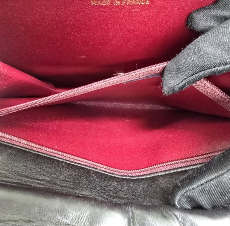 Chanel Vintage Classic Flap CF22 黑色羊皮肩背包-16