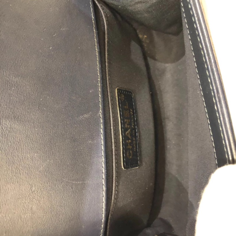 香奈兒小號LEBOY 海軍籃搭金色五金-7