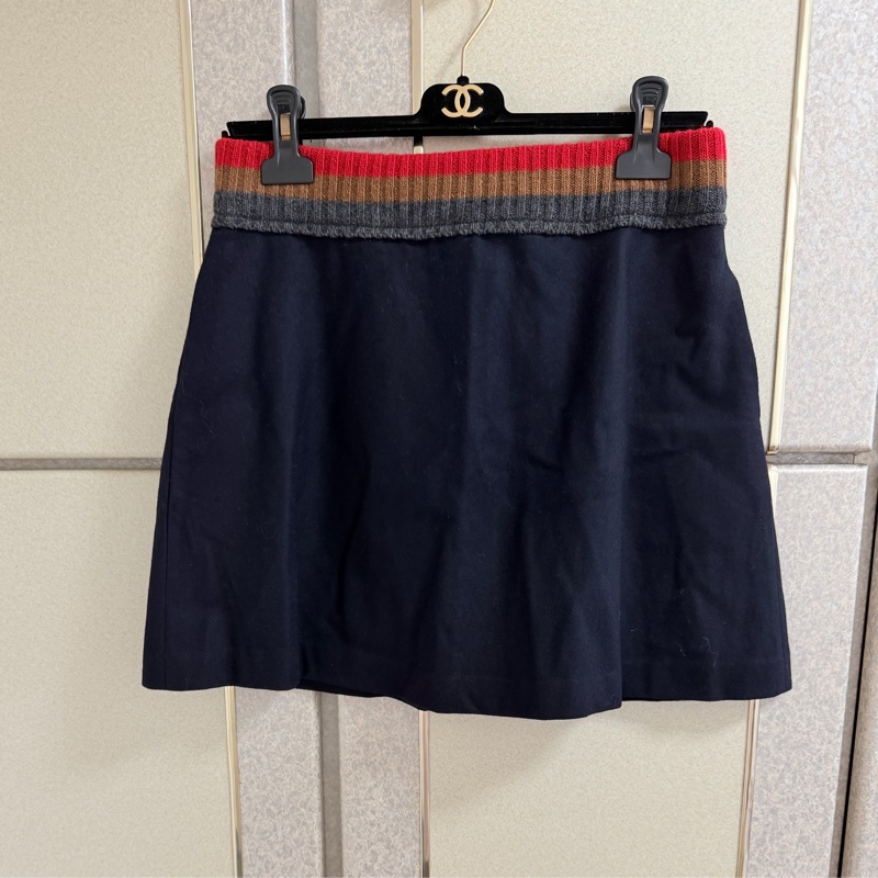 全新Athe Vanessa Bruno正品深藍色短裙 38號-0