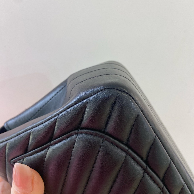 CHANEL MINI SQUARE 17cm 黑金-7