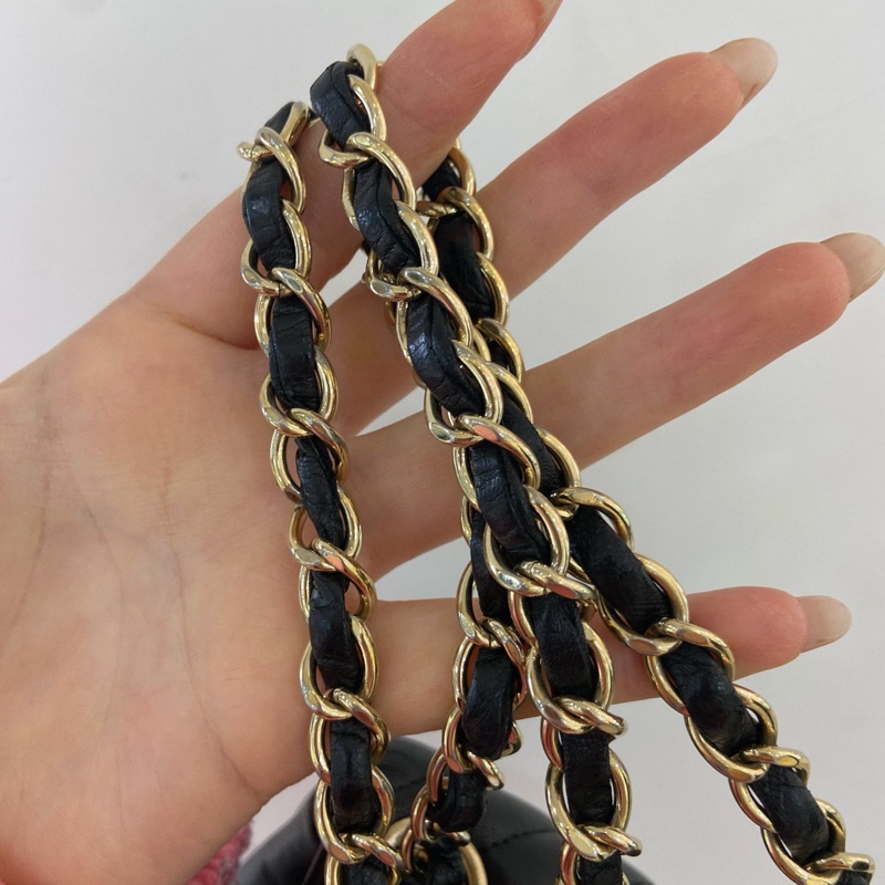 CHANEL MINI SQUARE 17cm 黑金-12