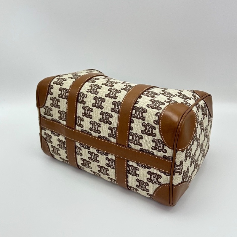 CELINE 老花刺繡波士頓手提肩背包26*16*14 98新配件鎖鑰匙塵袋-3