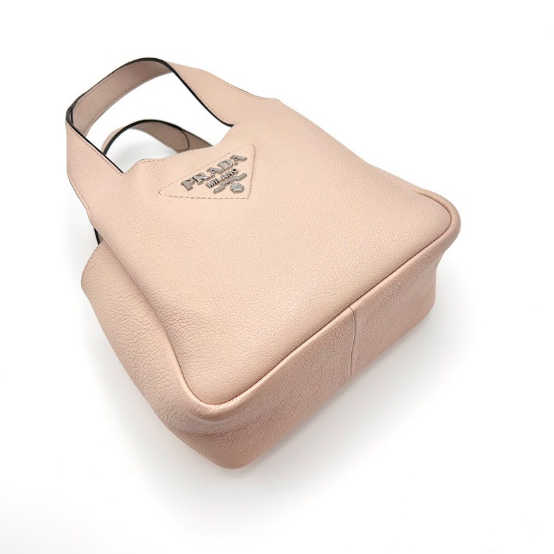PRADA裸粉色小牛皮 磁吸扣菜籃子水桶包 19*15*10 98新配件塵袋-4